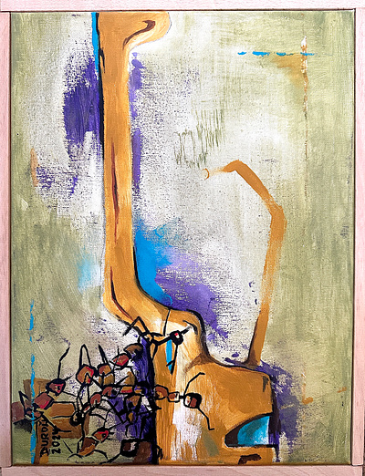 Mravenci .., akryl na plátně, 30 x 40 cm, Zdeněk Duroň, 2024