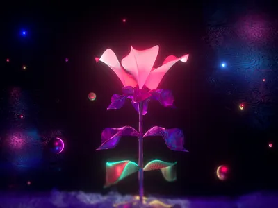Bloom 3d c4d cinem 4d digital art flower neon surreal