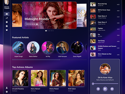 bollywood music ui design 3d website animated music strem app bhadohi bollywood bollywood music ui design css html indian music javascript music ui music ui design pure css swiper js udayakaranpur ui design webdesign