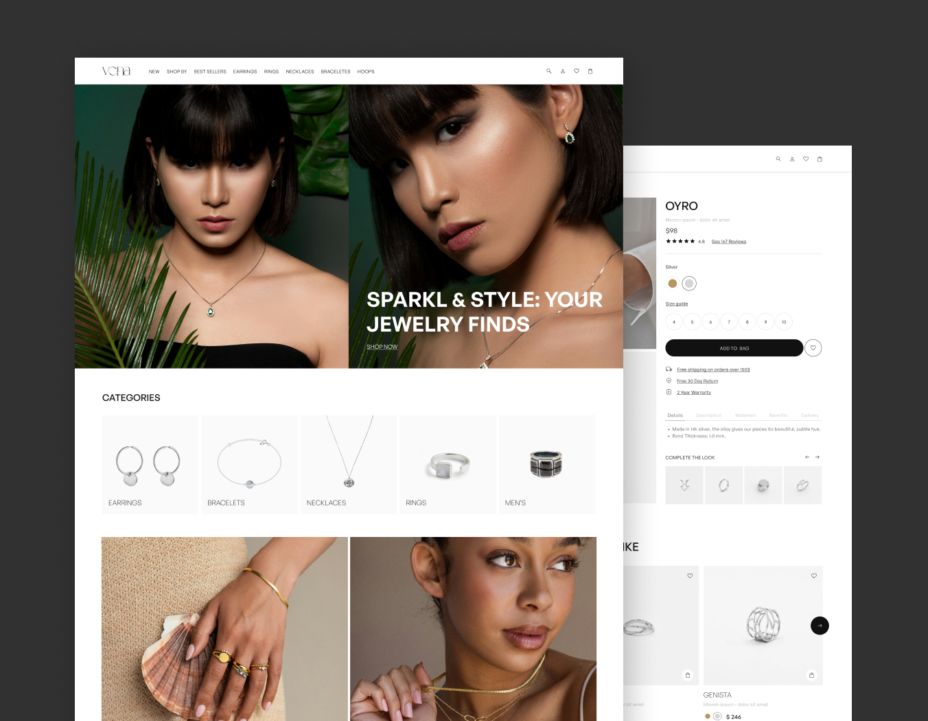 Jewellery E-commerce e commerce fashion jewellery online shopping online store ui website design