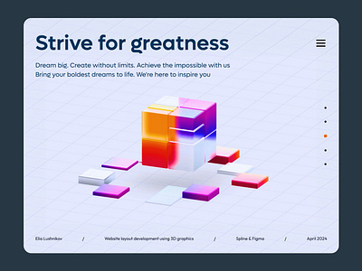 3D animated website 3d 3d site design figma spline ui uidesign uiux ux uxui website
