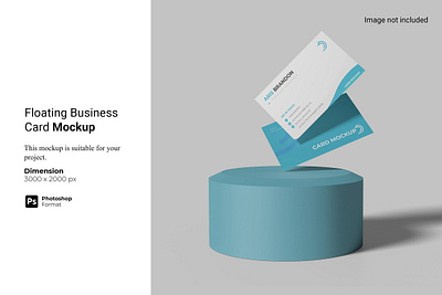 Floating Business Card Mockup view
