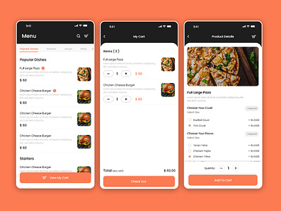 Food Order - Mobile App UI UX Design app ui design design food food app food app ui design foodpanda app ui design mobile app ui