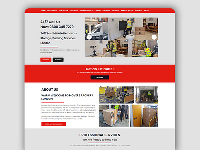 Movers Packers - Website Design and Develop WP easy move website ui design movers websit design uk website design us website design