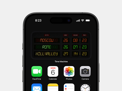 Time Widget back to the future city clock day design hour ios iphone min minimal time time machine time zone ui widget