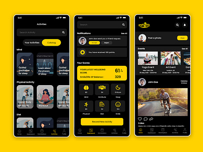 Social Media - Fitness mobile app UI design app design fitness fitness app design social app design social media social media app design ui design