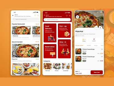 Stack Food - Food Delivery App UI Design dine in app design fast food food app design food delivery app design mobile app design pick up food design reservation app design ui design