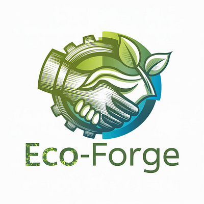 Eco-Forge 3d animation balance branding company design engineering environment gear graphic design handshake illustration innovation logo manufacturing motion graphics plant sustainability technological vector