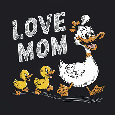 Duck with Duckling 💚💜❤️🩷 animation art branding business cloths color design duck duckling graphic design illustration logo love mom motion graphics new typography ui ux vector