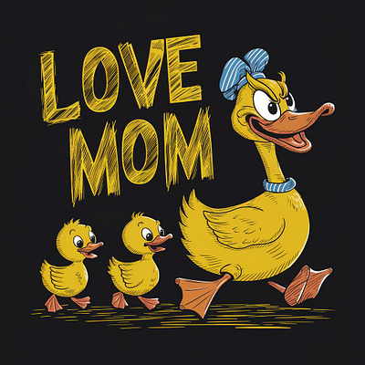 Duck with Duckling 💚💜❤️🩷 3d animation branding business cloths color design duck duckling graphic design illustration logo mom motion graphics new trend typography ui ux vector