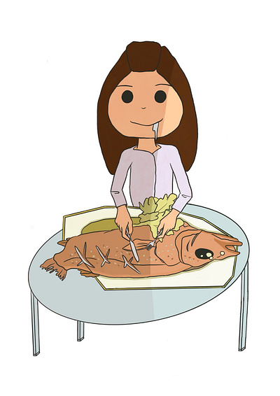 I don't like eating fish. illustration