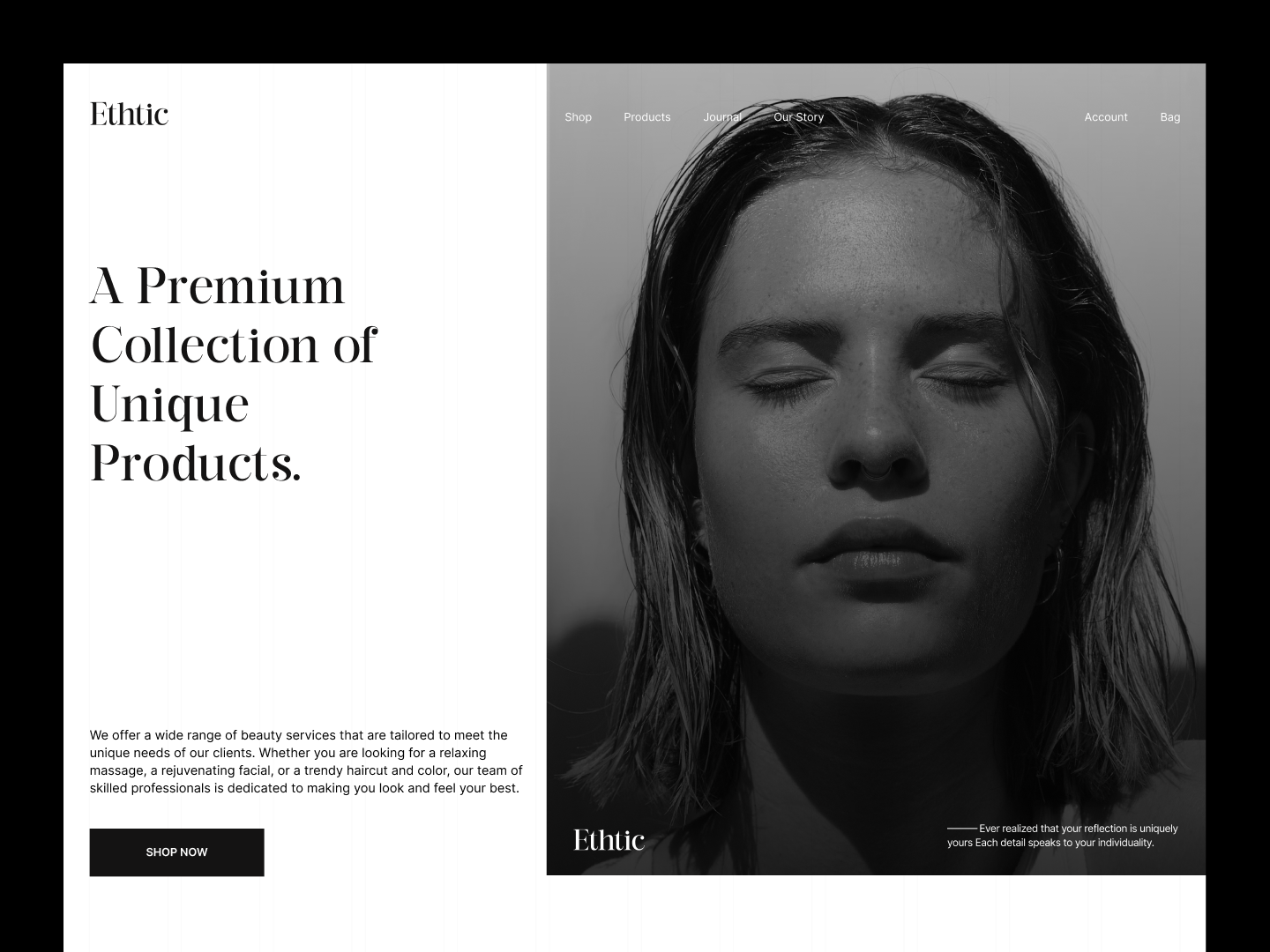 Ethic - Skincare Website & Branding 3d animation branding design graphic design illustration kit logo motion graphics ui ui design uidesign uikit uikits uiux ux web website