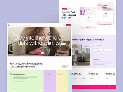 Cloud storage website☁️ clean cloud cloud storage cloud system data design google drive homepage landing page minimal modern platform product design saas saas landing page startup storage ui ux web