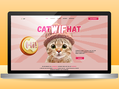 CatwifHat - Meme Coin Landing Page. catwifhat meme coin landing page meme coin meme coin landing page meme coin website meme token landing page meme website perry landing page solana chain
