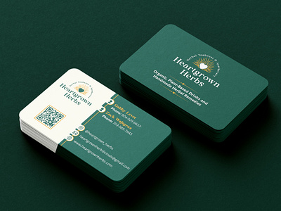 Business Card Design for Heartgrown Herbs brand identity design branding business business card business card design business card mockup card design corporate card design design graphic design herbal business card logo design name card print design visiting card design