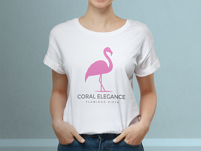 CORAL ELEGANCE LOGO bird bird logo branding design flamingo flamingo bird flamingo logo graphic design illustration logo
