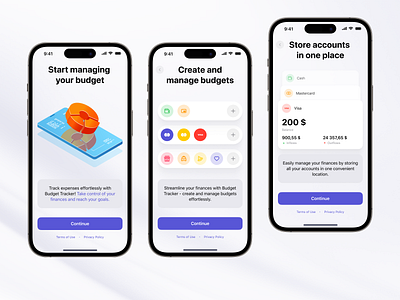Onboarding for Budget Tracker account accounts anboarding app budgets budhet cash design expenses feedback finance financial illustration interface mobile planing statistics tracker ui ux