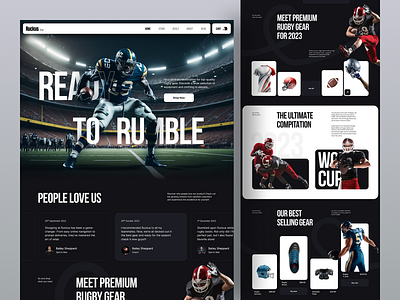 Sports Website. american football design ecommerce football helmets homepage landing page orix rugby soccer sports sports club ui web web design webdesign website