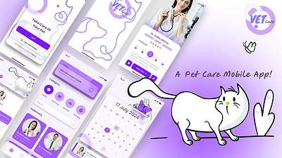 Pet Care Mobile App branding care design figma flutter hybrid app mobile app mobile application pet pet care react native ui uiux ux vet