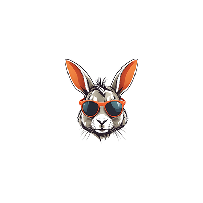 Cool Rabbit Logo 3d branding graphic design illustration logo vector