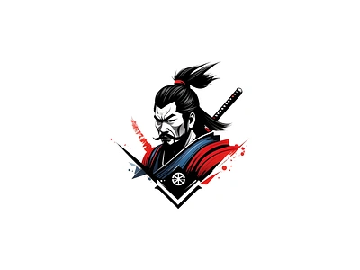 Samurai Logo 3d branding graphic design illustration logo vector