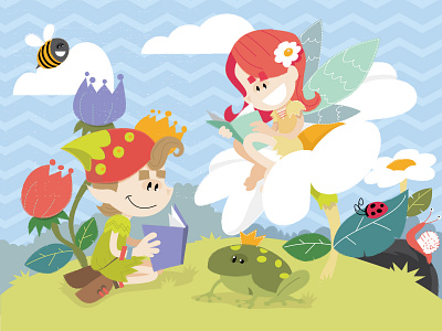 Fairy tale cover book children cover illustration vector