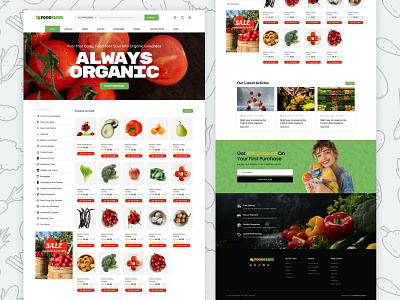FoodFarm - Organic Food Store Figma Template bootstrap ecommerce food store free freebie grocery store html css organic store website design website template