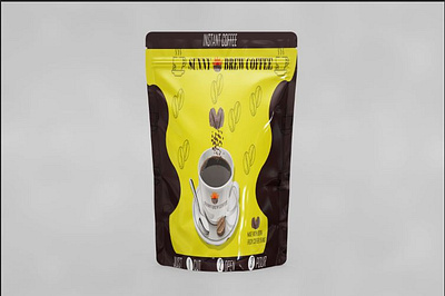 Sunny Brew Instant coffee Package design 3d animation branding coffee graphic design logo motion graphics package design ui