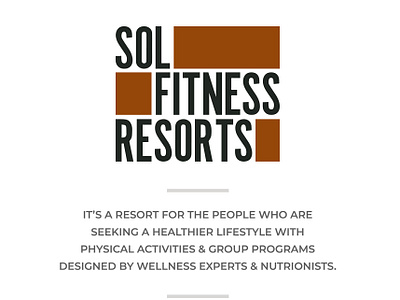 Sol Fitness resorts branding design graphic design illustration logo typography vector