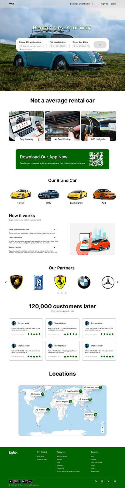 Rental car webpage design 3d animation branding graphic design logo motion graphics rental car webpage design ui website