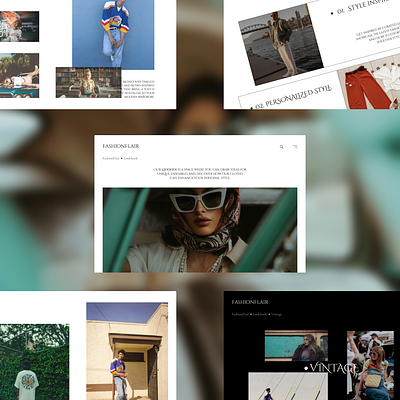 FASHIONFLAIR - web design about page brand design fashion fashion brand graphic design image gallery landing page lookbook ui ui design website website design