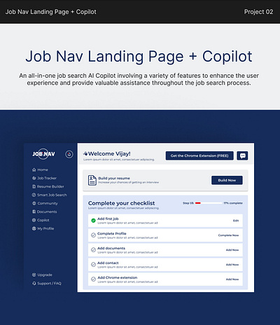 Job Nav Landing Page app graphic design ui ux