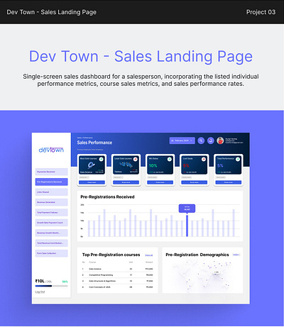Dev Town landing page app design ui ux