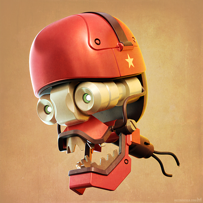 Decapitated robot head 3d character head robot sci fi science fiction scifi