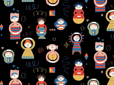 Party Puppets design illustration pattern vector