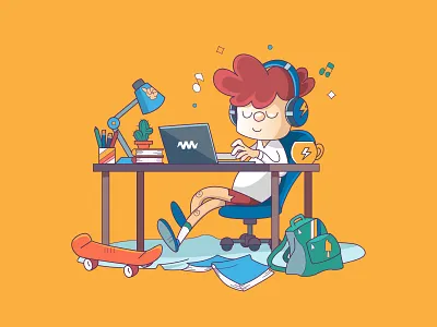 Remote Work illustration remote ui vector