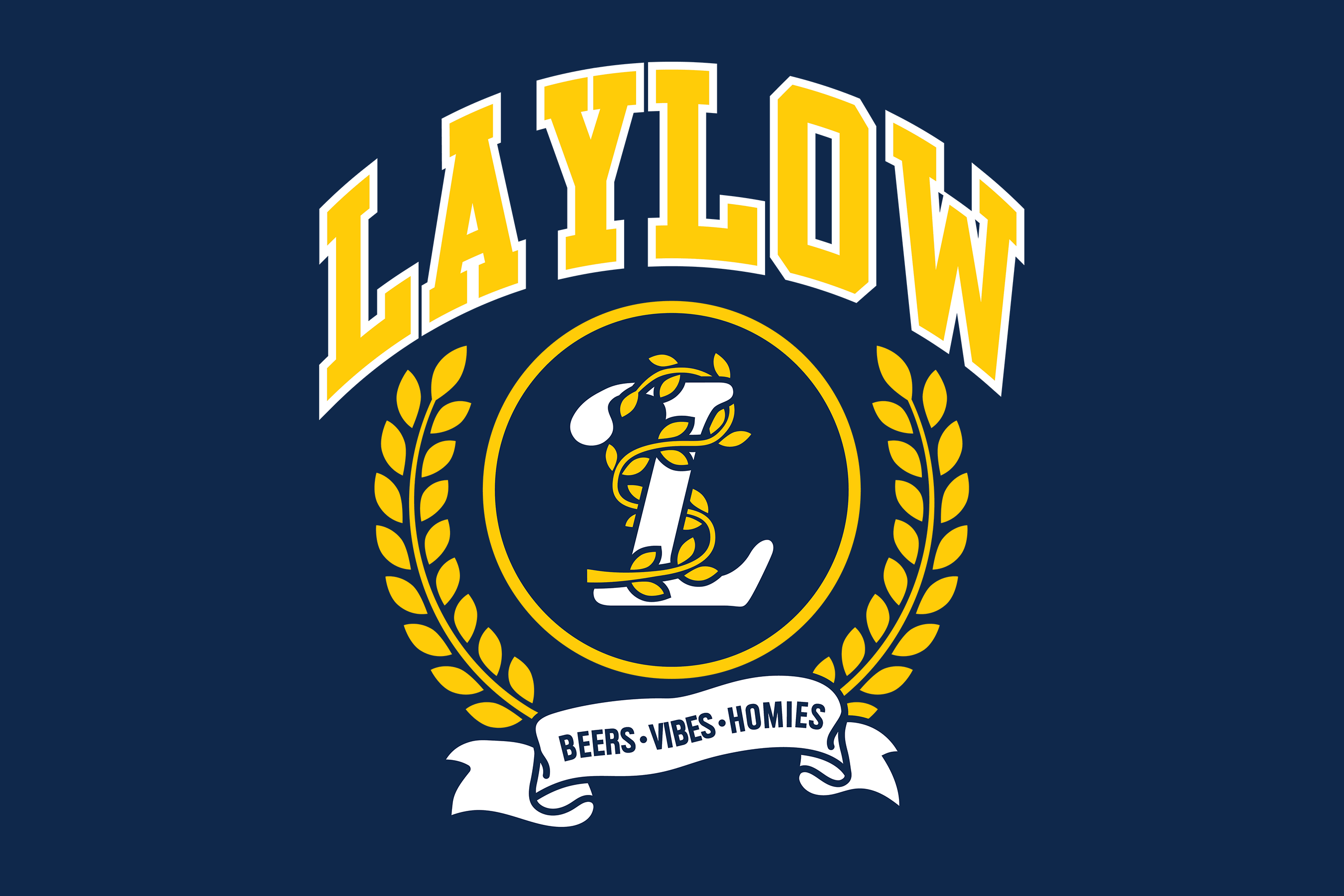 Laylow Varsity apparel badge barley beer brewery college crest crewneck emblem hiphop lettermark logo patch toronto varsity vector wheat