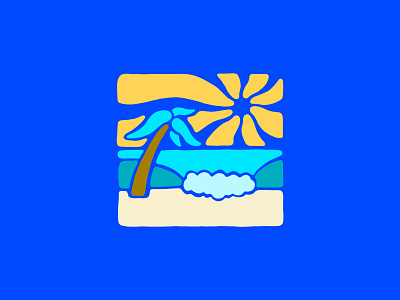 Nicaragua Surf Beach Break in the Sun beach illustration logo ocean palm tree paradise sun surf tropical vector wave