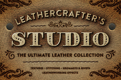 Leathercrafter's Studio branding cowboy fabric faux full grain leathercrafters studio masculine rivet rugged stamp stitches styles tooling vintage