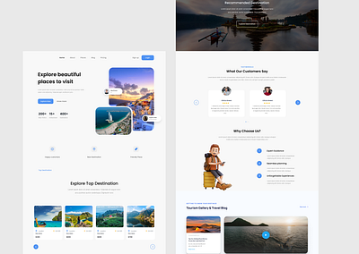 Travel agency website ui design graphic design homepage design landing page design travel agency ui travel website ui ux webstie design