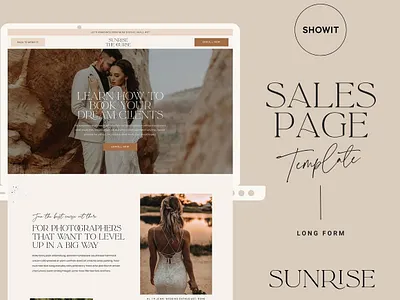 Showit Sales Page Sunrise course website digital product landing page photographer website photography website sales funnel sales page showit add on page showit sales page showit sales page sunrise showit website showit website template