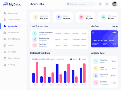 Accounts Dashboard accounts dashboard design ui uiesign uiuxdesign ux webdesign