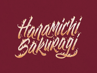 Hanamichi Sakuragi basket ball branding graphic design hanamichi sakuragi illustration lettering logo slam dunk typography