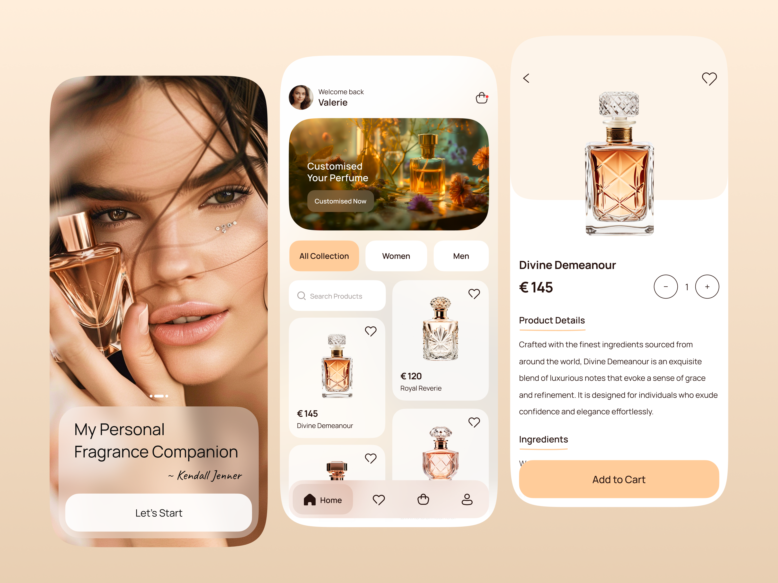 Perfume Mobile App app beauty cart fragrance freelance good ios luxury mobile perfume premium product purchase scents shop shopping smell ui ux women