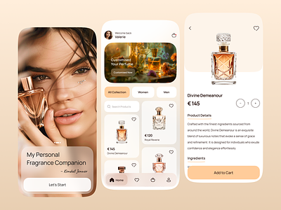 Perfume Mobile App app beauty cart fragrance freelance good ios luxury mobile perfume premium product purchase scents shop shopping smell ui ux women