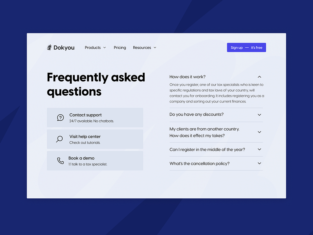 Browse thousands of Faq UI images for design inspiration | Dribbble