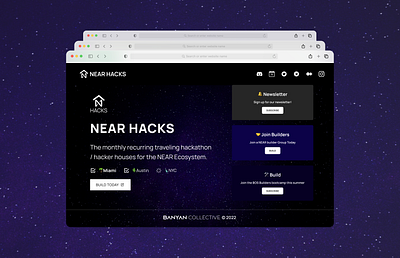 NearHacks Website blockchain branding design hackerhouse landing page ui ux web3 website