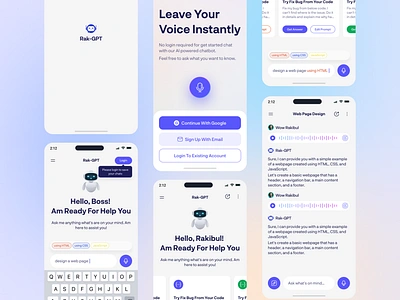 Rak-GPT : AI Mobile App | Chatbot UI Design ai ai app ai app ui ai mobile app ai mobile app ui app branding chat app chatbot chatbot app gpt ios mobile app mobile app design mobile app ui mobile ui ui ui design wow rakibul wowrakibul