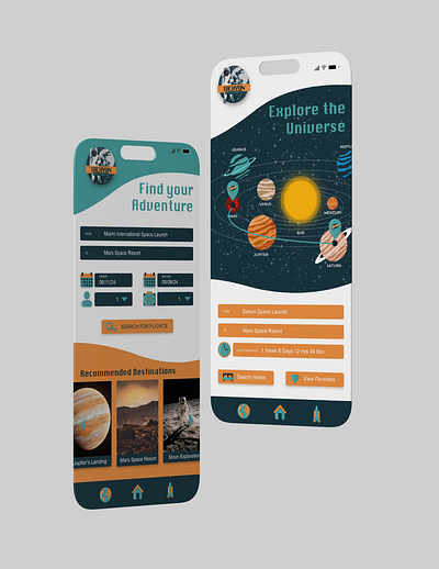 Adventurous Space Tourism App Design app design graphic design space design travel app ui ui design uiux