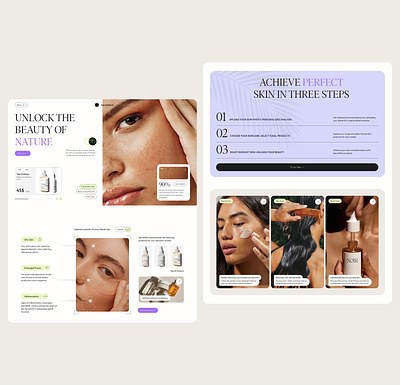 Skin Care Landing Page branding design gallery graphic design illustration logo typography ui ux vector